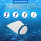 Pool vacuum multi-layer filter bag with blue rim, white fleece material