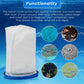Pool vacuum fleece filter bag, white multi-layer pouch with blue base ring