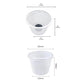 White pool skimmer replacement basket size diagram with mesh bowl and labeled dimensions