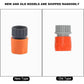 Pool filter brush nozzle adapter: orange connector with black cap (new and old types)
