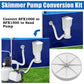 White skimmer pump conversion kit part: ribbed circular cover with radial vanes