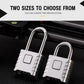 Two all-metal combination padlocks with silver bodies and short shackles, 4-digit dials