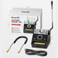 Soldering iron tip cleaning and sleep mode machine with stand, cables, and hoses