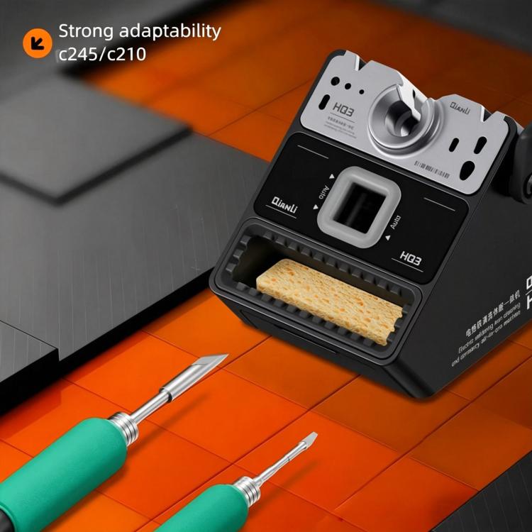 Soldering iron tip cleaner base with sponge cleaning pad and iron stand