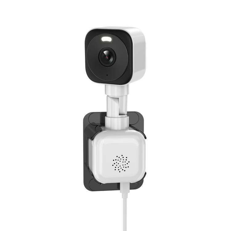 Two-way voice surveillance camera with black-and-white body and front lens