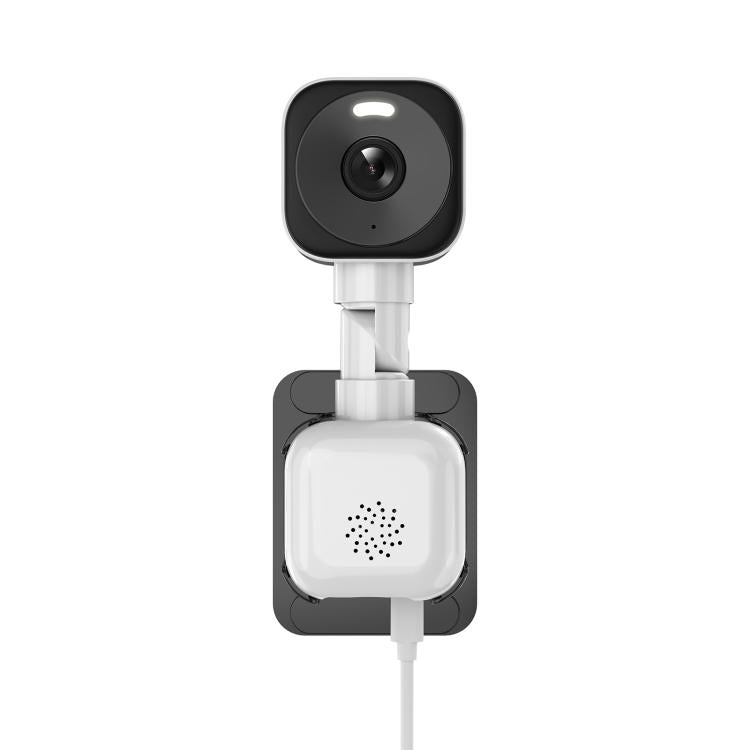 Indoor/outdoor security camera with black top and white mounting body