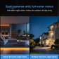 Dual full-color night-vision security camera with white and black housings