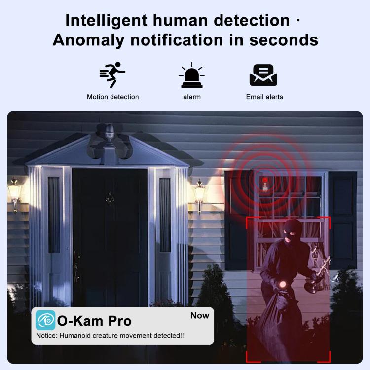Outdoor monitoring security camera with front lens and speaker grille
