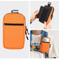 Orange nylon portable shoulder phone bag with zip closure and top carry loop