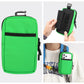 Bright green nylon portable shoulder phone bag with zip closure and front black panel