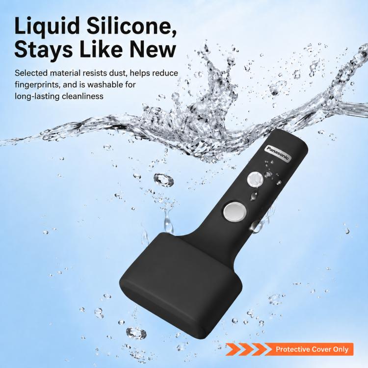 Black silicone protective cover for electric shaver with two button openings