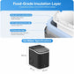 Portable bullet ice maker insulation cutaway diagram, black unit with top lid