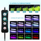 Aquarium LED light with remote showing brightness levels and 14 light color modes