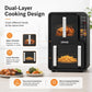 ORVICA dual-layer double-drawer air fryer with top and bottom cooking chambers
