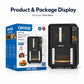 ORVICA OR M-8880 air fryer with box package and dual cooking window, black unit