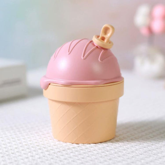 Pink ice-cream mini desktop night light humidifier with cone lid and handle