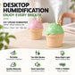 Ice-cream shape mini desktop humidifier set with pink and green units