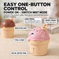 Pink ice-cream mini humidifier showing Type-C port and control button area