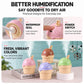 Ice cream–shaped mini desktop humidifier, pastel pink, purple, green, and brown