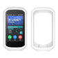 White silicone protective cover for bike GPS, front screen and open back view