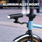 CYCLAMi S17 light mount installed on folding bike fork, black extension arm and clamp