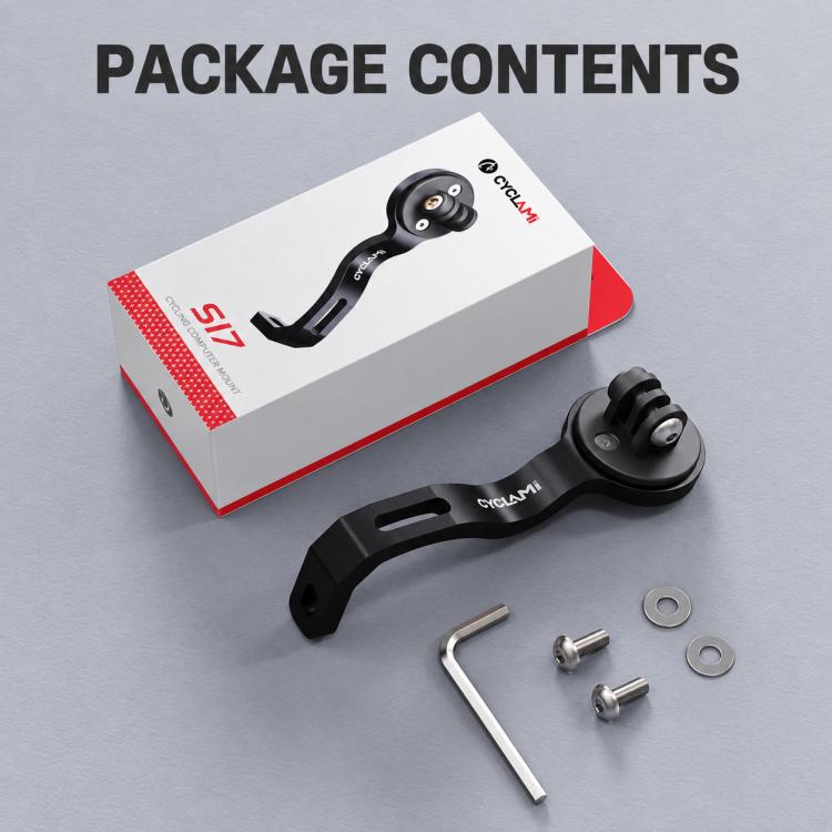 CYCLAMi S17 light mount kit, black extension base with screws and Allen key