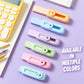 Set of pastel sliding erasers with protective caps in multiple colors