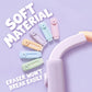 Pastel sliding erasers with refill slots and knob caps in assorted colors