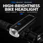 Black CYCLAMi bike headlight with front reflector lens and mounting bracket, close-up view