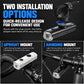 CYCLAMi bike headlight with quick-release mount showing upright and hanging positions