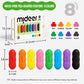 Pea-shaped crayons set in 8 colors: red, orange, yellow, pink, green, blue, purple, black