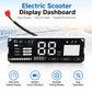 Electric scooter display dashboard with large LCD digits, mph/kmh labels, and controls