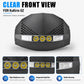 Scooter dashboard display assembly clear front view with triple yellow LED circles