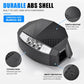 Scooter dashboard display assembly textured black ABS shell with front light bar