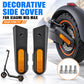 Decorative rear fork side covers for electric scooter with amber reflective strips