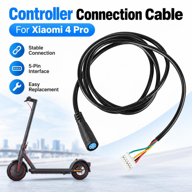 Controller connection cable for Xiaomi 4 Pro, black with 5-pin plug and round blue interface