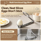 Aluminum egg slicer with round disc and cradle stand for neatly sliced eggs