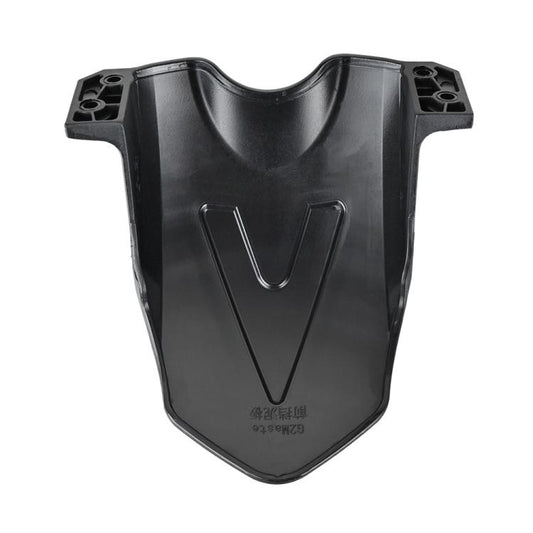 Black front fender underside with central V ridge and mounting tabs