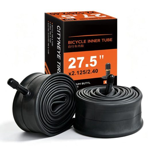 Bicycle inner tube set with coiled tube and retail box