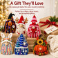 Colorful set of 3D crocheted door hangers with seasonal themed ornaments
