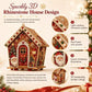 Sparkly 3D rhinestone house design craft kit with pearl bead and trim accents