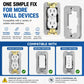 Metal outlet leveling spacer for duplex outlets and wall switches