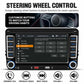 Car MP5 player with steering wheel control settings displayed on the touchscreen