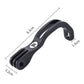 Black L-shaped front fork mount bracket with mounting points and size dimensions