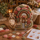 3D textile art cottage with snail mail theme, arched window, and flowers