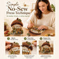 No-sew 3D textile art press technique instruction sheet with step photos