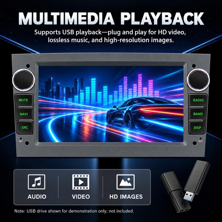 7-inch car MP5 multimedia player with large touchscreen and rotary volume knobs