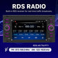 In-dash MP5 player with RDS radio tuner screen and FM frequency display