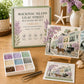 Sea glass art kit with Mackinac Island Lilac Street scene, tile set and step-by-step guide