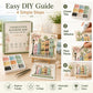Sea glass art kit instruction guide with four DIY steps and example artwork